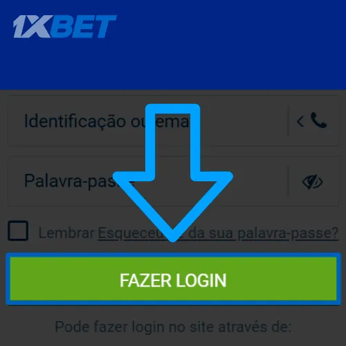Bot&atilde;o de login 1xBet