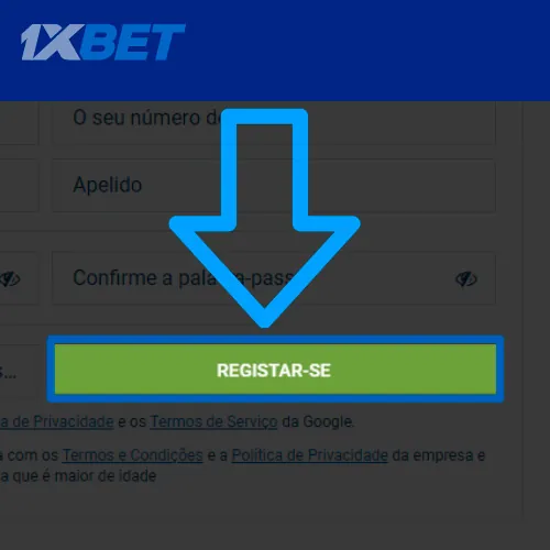 Conclua o registro 1xbet