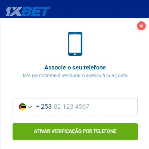 Digite o n&uacute;mero do seu celular para confirmar sua conta 1xBet