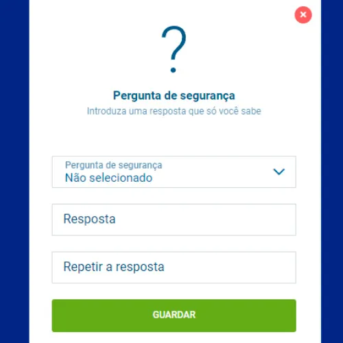 pergunta secreta em 1xBet